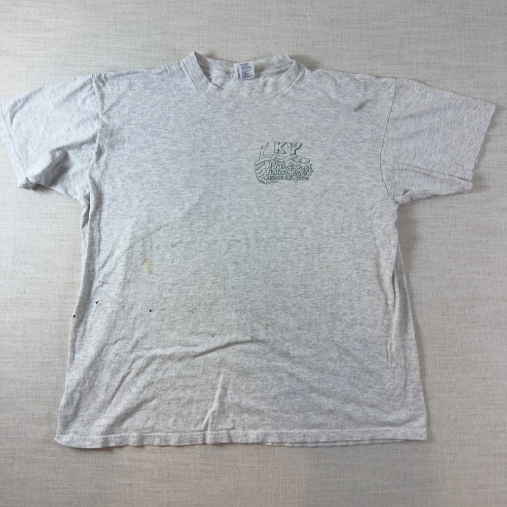Vintage 1994 Kappa Psi Tunnel Party T-Shirt XL Gray Made in USA Single Stitch